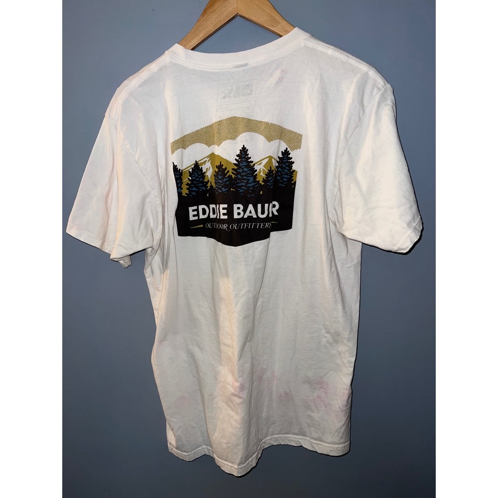 Eddie Bauer Mens White Mountain Graphic T-Shirt Large Outdoor Outfitters Tee